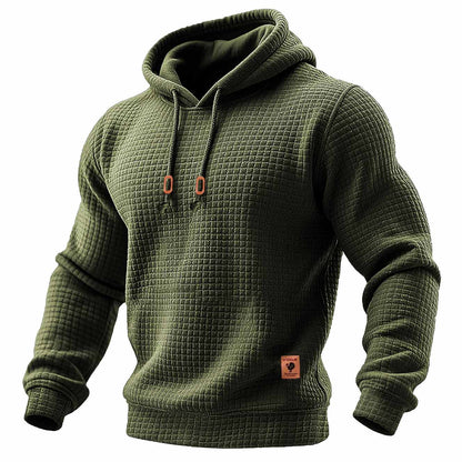 Anthony | Sudadera de manga larga con capucha acolchada waffle