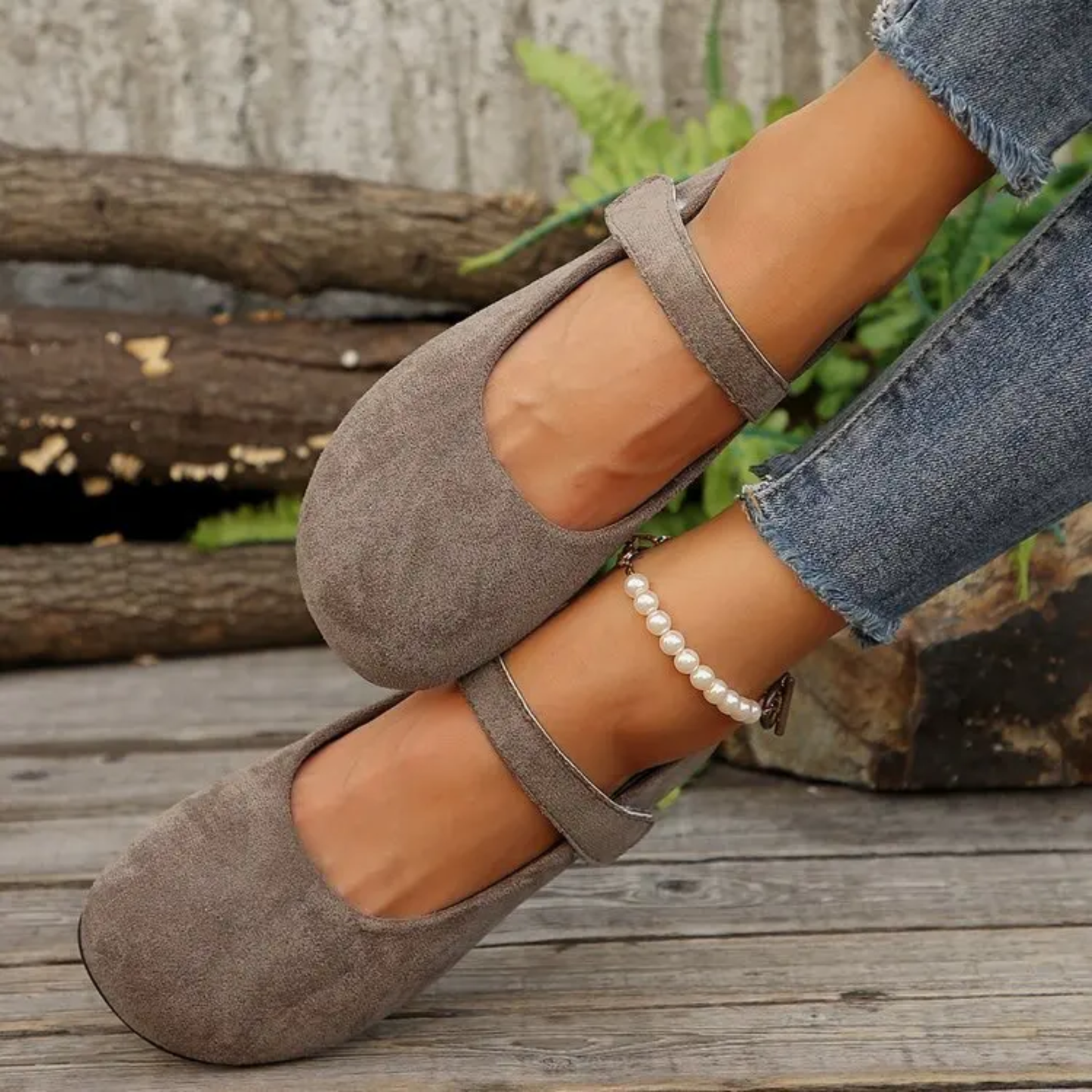 Cayetana | Bailarina Mary-Jane de Tacto Terciopelo