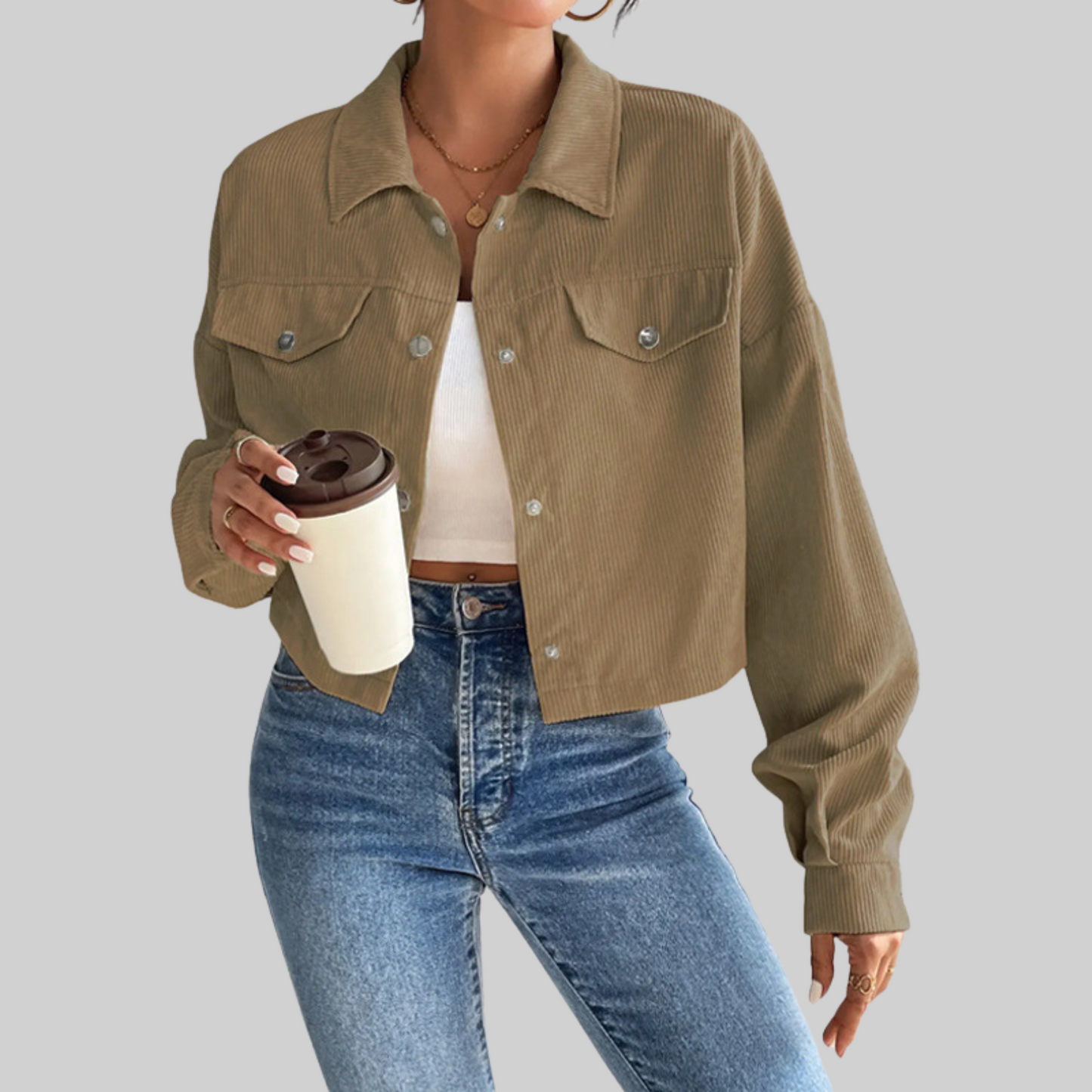 Estrella | Chaqueta Cuello Botones Frontal Clásica