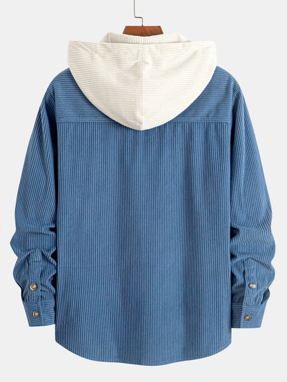 Sudadera con Capucha de Pana de Contraste