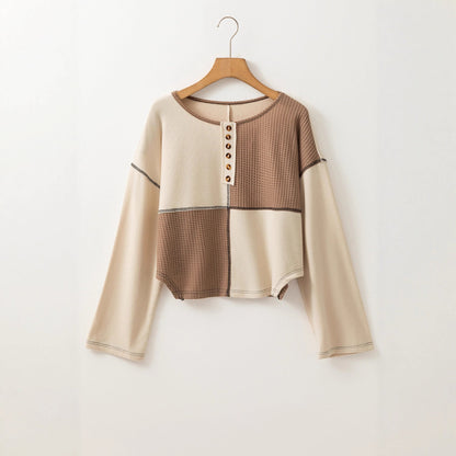 Almée | Jersey Patchwork con Cuello Redondo