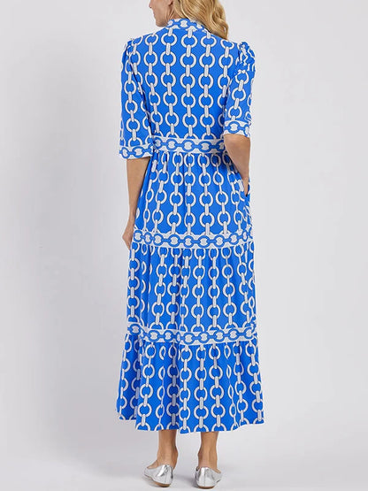 Alyana | Vestido Midi con Patrón de Cadena