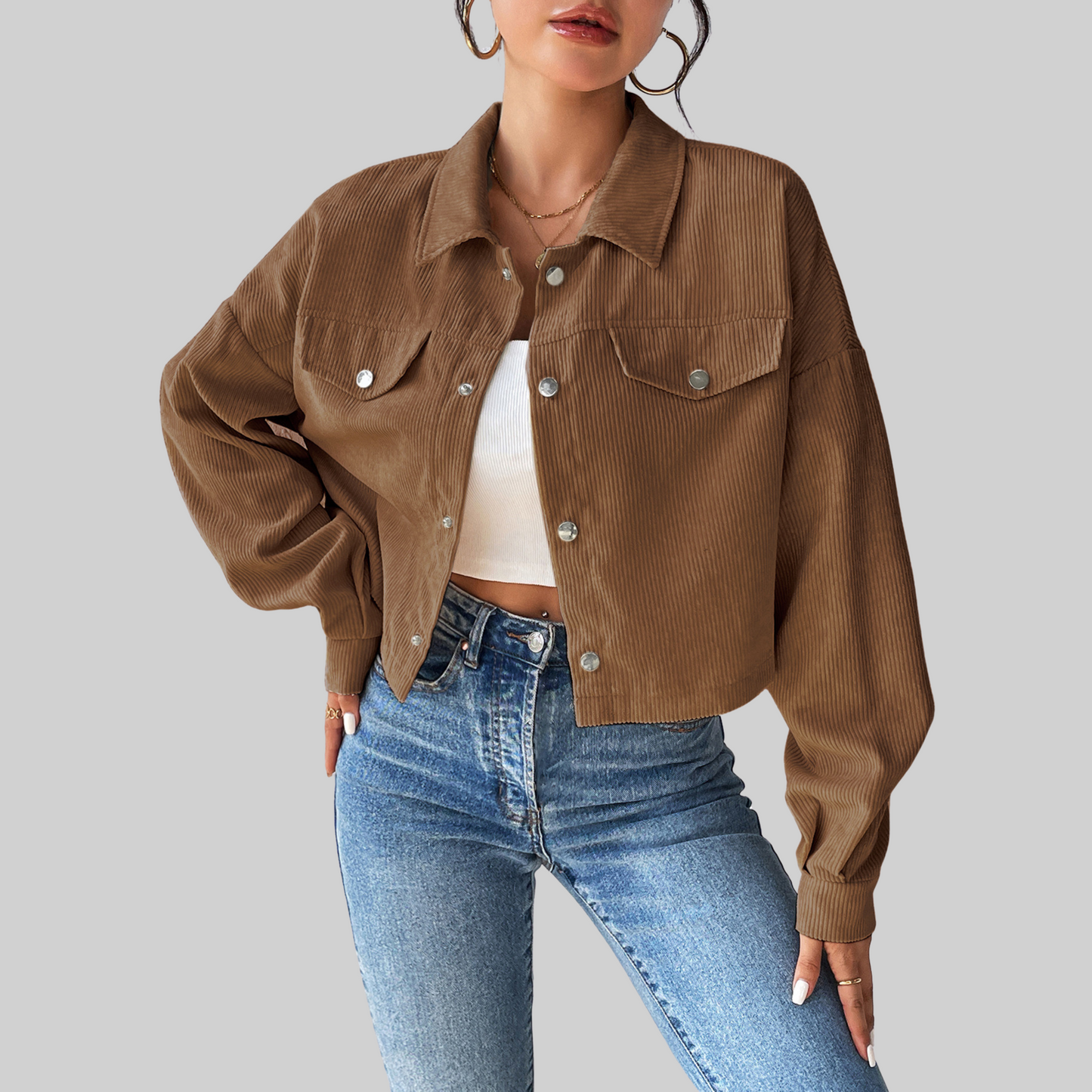 Estrella | Chaqueta Cuello Botones Frontal Clásica