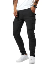 Marino | Pantalones Cargo Elásticos