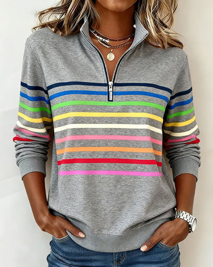 Marie | Jersey Casual con Rayas Coloridas