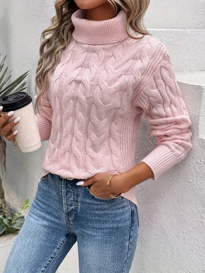 Maika | Jersey de Cuello Alto de Punto Trenzado