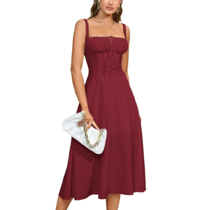 Ariellou | Vestido Midi Escote Cuadrado
