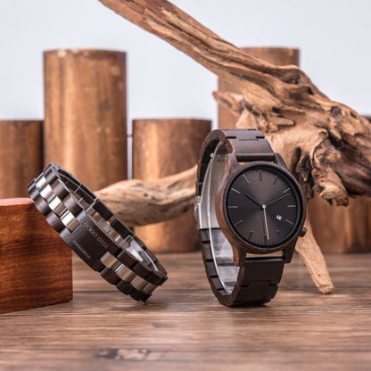 Elias | Reloj Madera Nogal Cuarzo