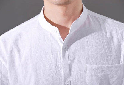 Ashby | Camisa de Algodón con Cuello Mao