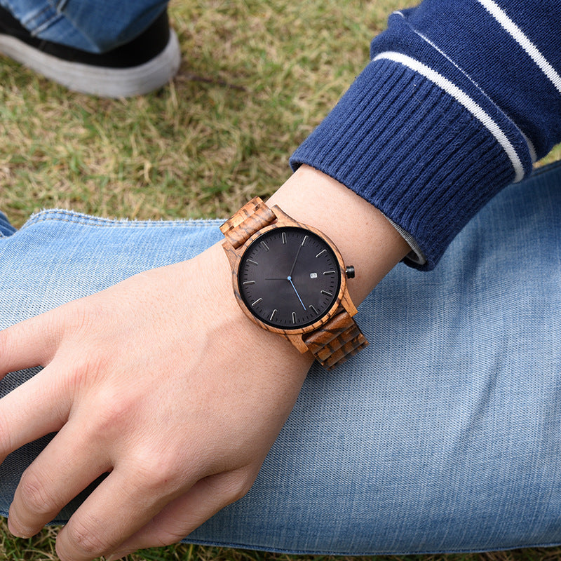 Elias | Reloj Madera Nogal Cuarzo