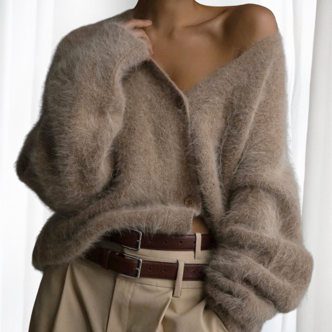 Violeta | Chaqueta de Punto con Botones y Hombros Caídos