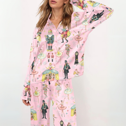 Sylia | Conjunto de Pijama con Top de Botones Estampado