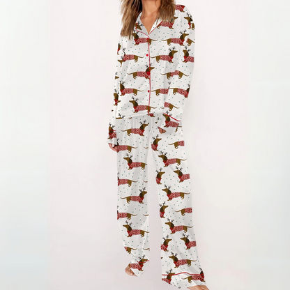Sylia | Conjunto de Pijama con Top de Botones Estampado