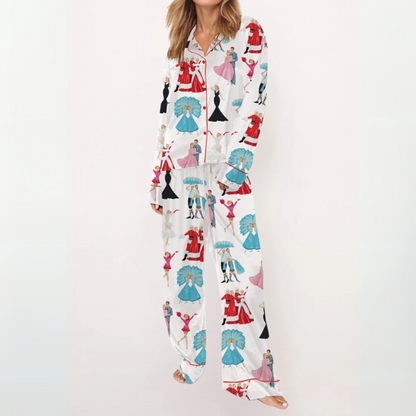 Sylia | Conjunto de Pijama con Top de Botones Estampado