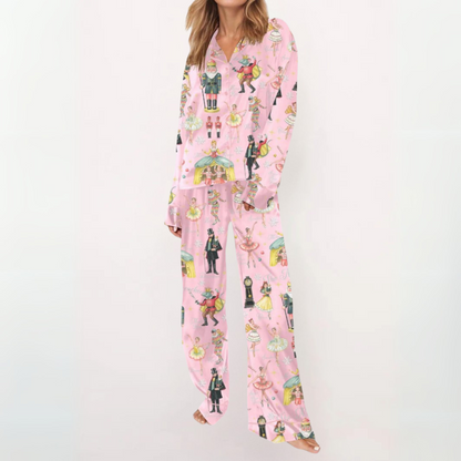 Sylia | Conjunto de Pijama con Top de Botones Estampado
