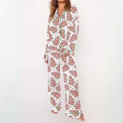 Sylia | Conjunto de Pijama con Top de Botones Estampado