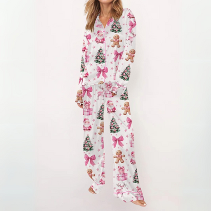 Sylia | Conjunto de Pijama con Top de Botones Estampado