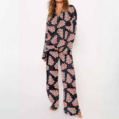 Sylia | Conjunto de Pijama con Top de Botones Estampado