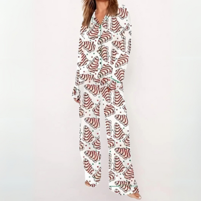 Sylia | Conjunto de Pijama con Top de Botones Estampado
