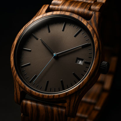 Elias | Reloj Madera Nogal Cuarzo