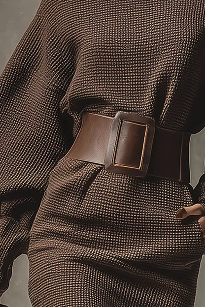 Clara | Vestido Corto de Punto con Cinturón