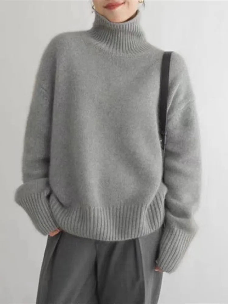 Mia | Jersey de Cuello Alto de Cachemira