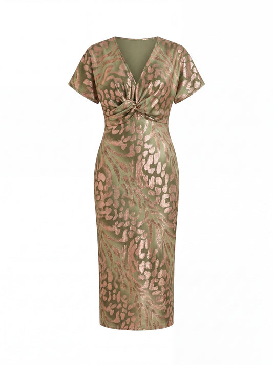 Julia | Vestido Midi Elegante con Lazo en Cintura