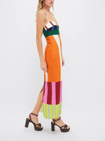 Paloma | Maxi Vestido de Rayas de Colores