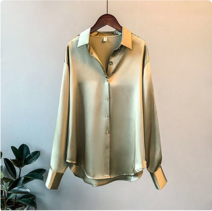 Florence | Blusa Satinada Manga Larga