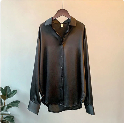 Florence | Blusa Satinada Manga Larga