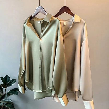 Florence | Blusa Satinada Manga Larga