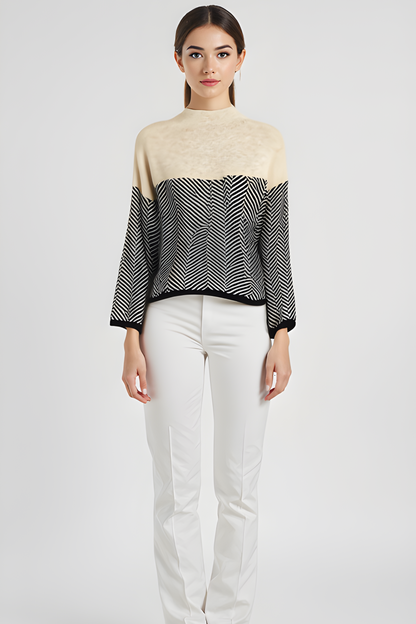 Nora | Jersey Bicolor Cuello Alto