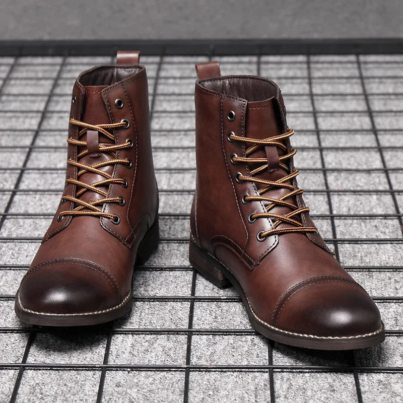 Manchester | Botas de Piel con Cordones