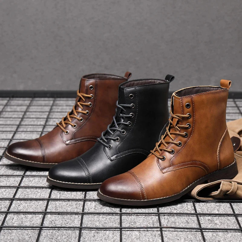 Manchester | Botas de Piel con Cordones