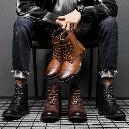 Manchester | Botas de Piel con Cordones