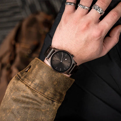 Elias | Reloj Madera Nogal Cuarzo