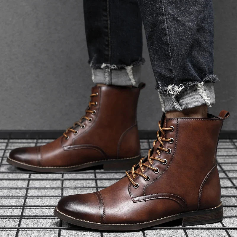 Manchester | Botas de Piel con Cordones