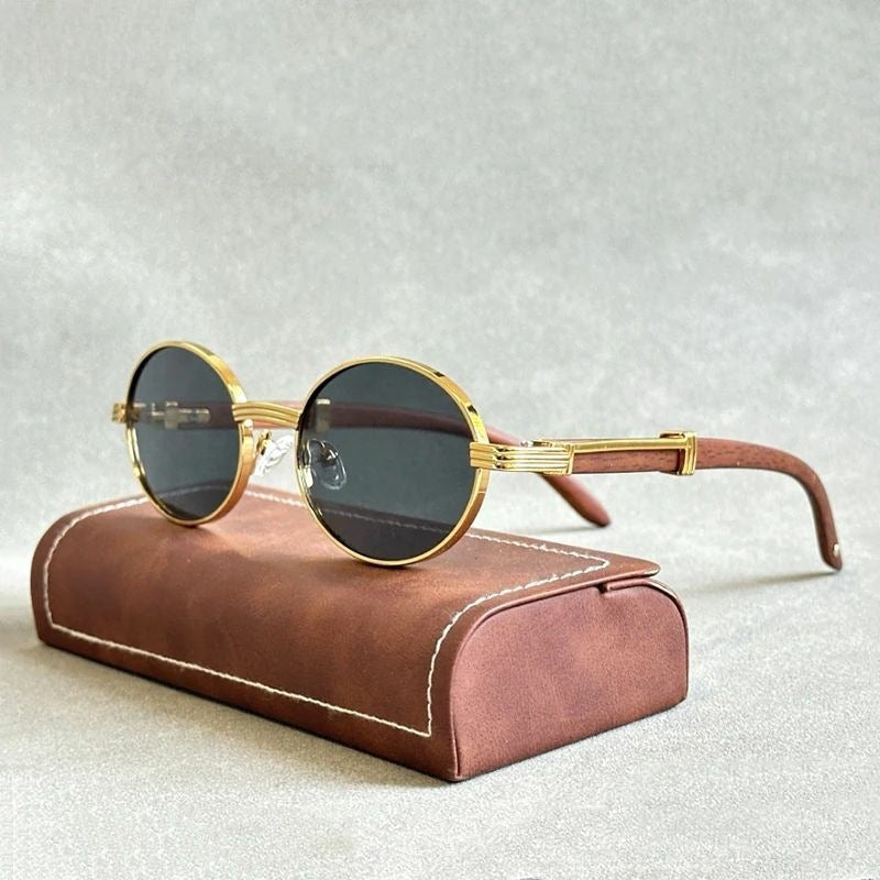 Sandro | Gafas Sol Vintage Madera Doradas