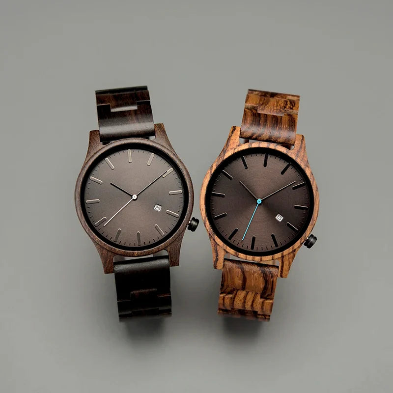 Elias | Reloj Madera Nogal Cuarzo