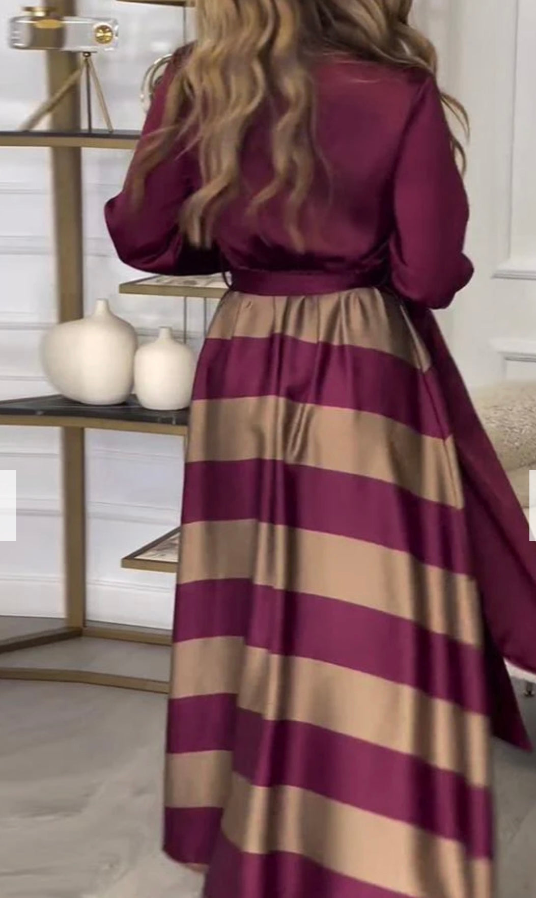 Calista | Vestido Satinado Rayas