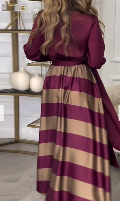 Calista | Vestido Satinado Rayas