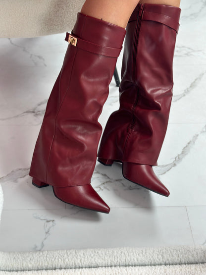 Eloise | Botas de Cuero Burdeos