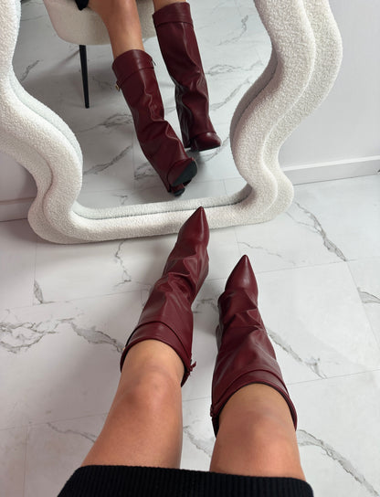 Eloise | Botas de Cuero Burdeos