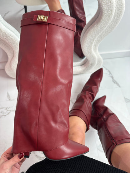 Eloise | Botas de Cuero Burdeos