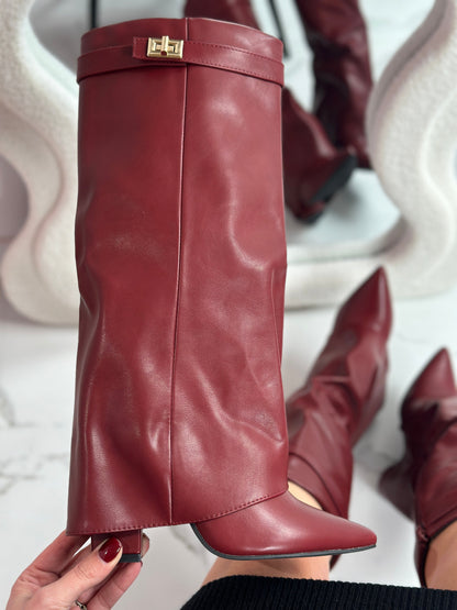 Eloise | Botas de Cuero Burdeos