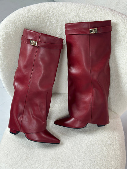 Eloise | Botas de Cuero Burdeos