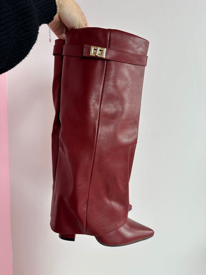 Eloise | Botas de Cuero Burdeos