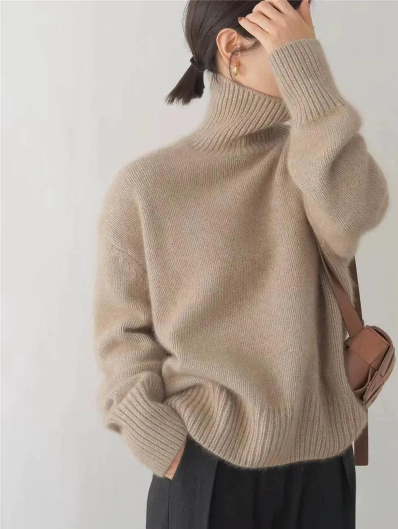 Mia | Jersey de Cuello Alto de Cachemira