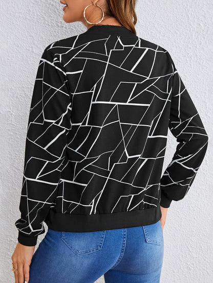 MILA | Chaqueta con Cremallera de Patrón Artístico