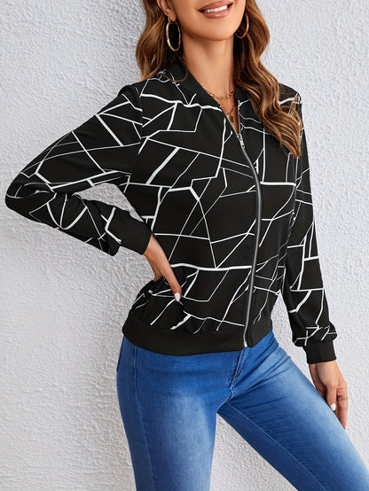 MILA | Chaqueta con Cremallera de Patrón Artístico